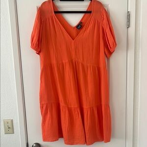 GAP Orange Short Sleeve Dress with Pockets